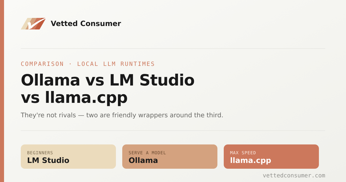 Ollama vs LM Studio vs llama.cpp: Which Local LLM Runtime Should You Actually Use?