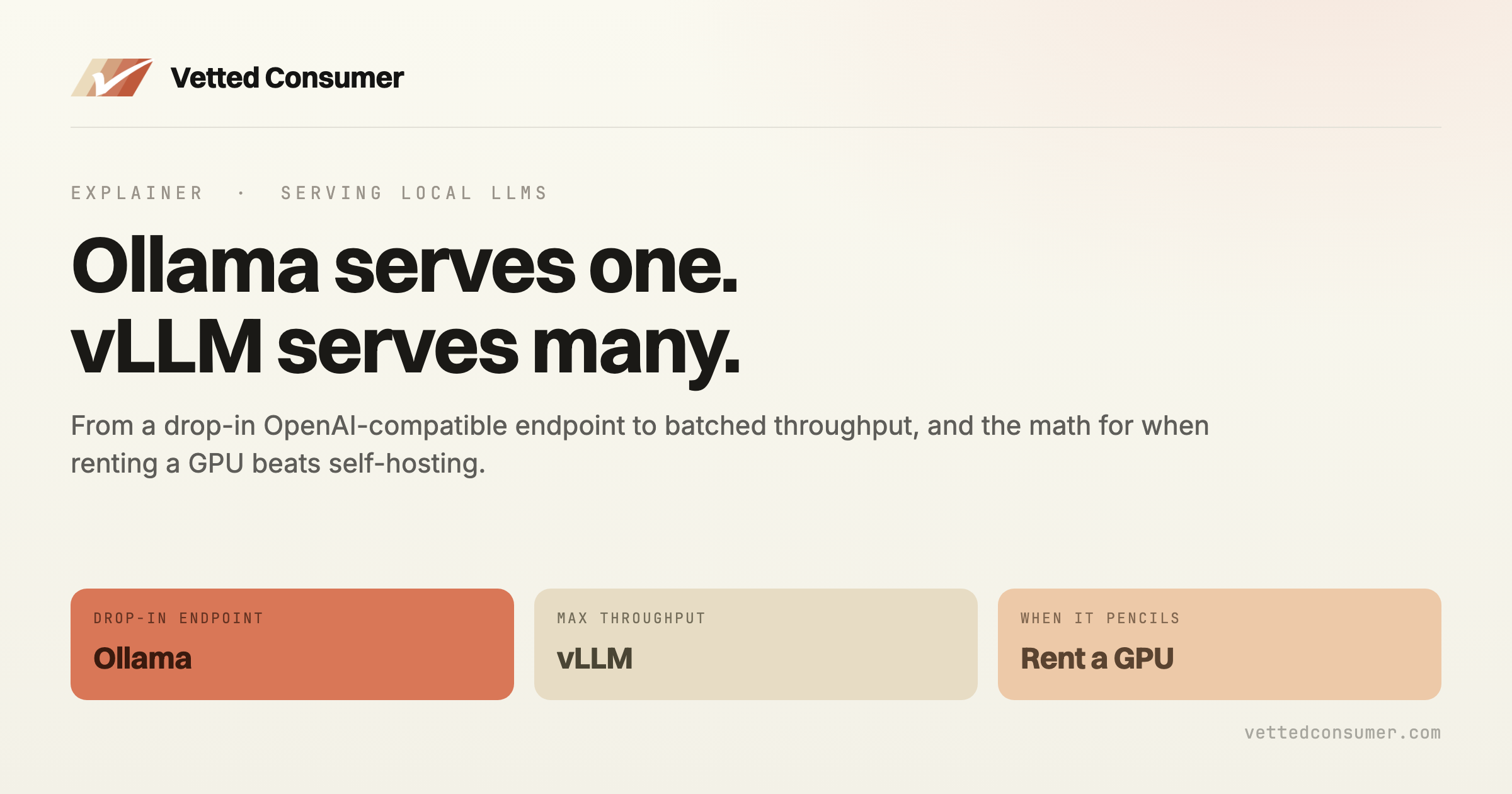 Serving a Local LLM as an API: From Ollama's Endpoint to vLLM Throughput (and When to Rent Instead)