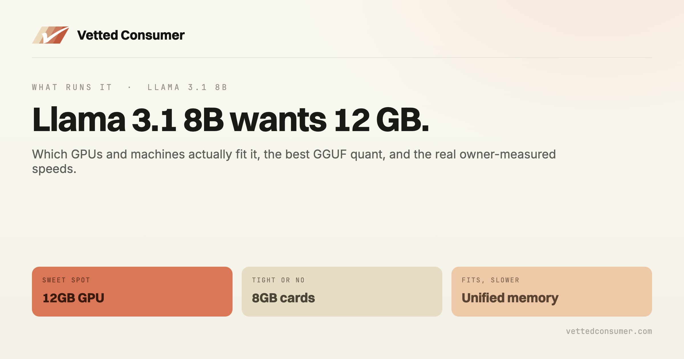 Llama 3.1 8B Hardware Requirements: What Runs It Locally, and How Fast