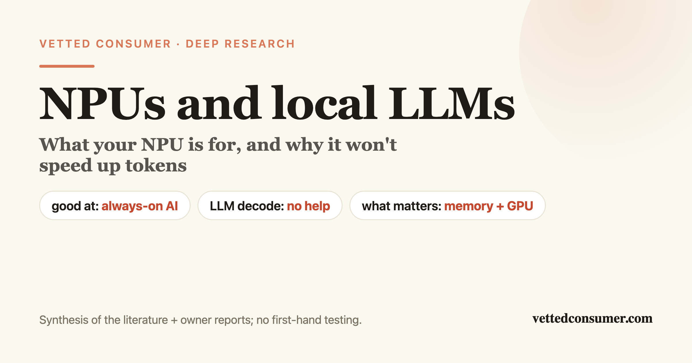 NPUs and Local LLMs: What Your NPU Is Actually For (and Why It Won't Speed Up Your Tokens)